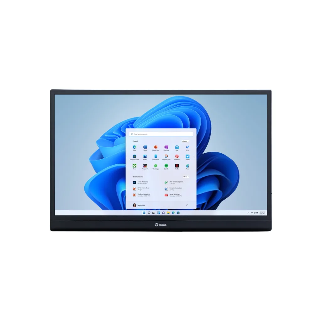 Monitor Portatil Teros TE-1501S 15.6" Plano IPS FHD (1920 x 1080) 60Hz USB