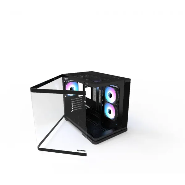 GABINETE GAMER RAIDMAX INFINITA i630 BLACK ATX FISHTANK CURVED GLASS ARGB