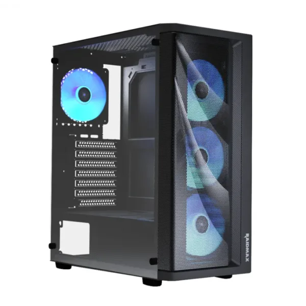 GABINETE GAMER RAIDMAX MESHIAN X922 BLACK ATX TG ARGB
