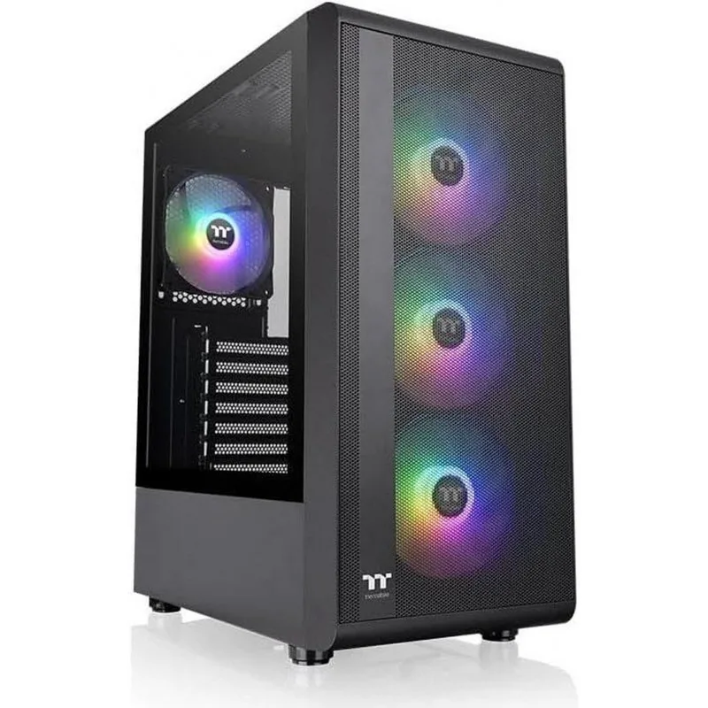 GABINETE THERMALTAKE S200 PLUS TG ARGB BLACK TEMPERED GLASS