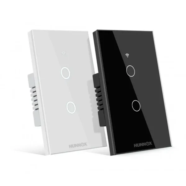 TECLA HUNNOX SMART TACTIL 2 CANALES NEGRO
