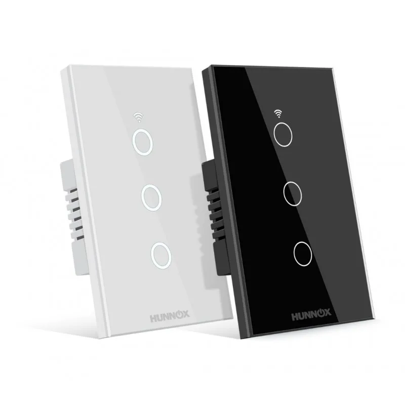 TECLA HUNNOX SMART TACTIL 3 CANALES NEGRO