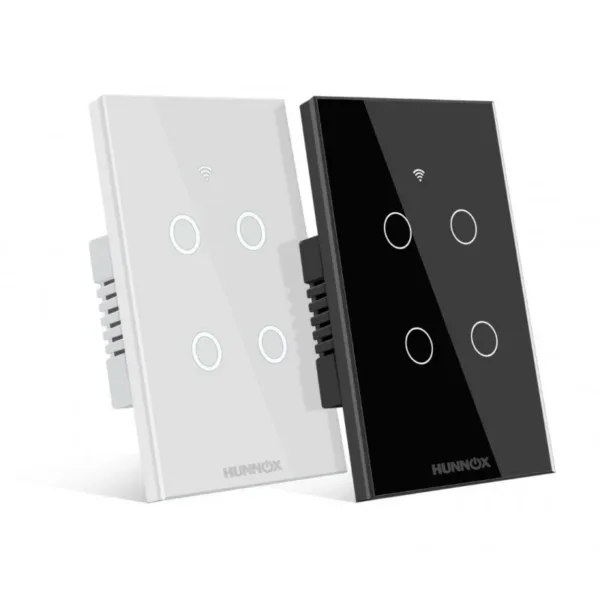 TECLA HUNNOX SMART TACTIL 4 CANALES BLANCO