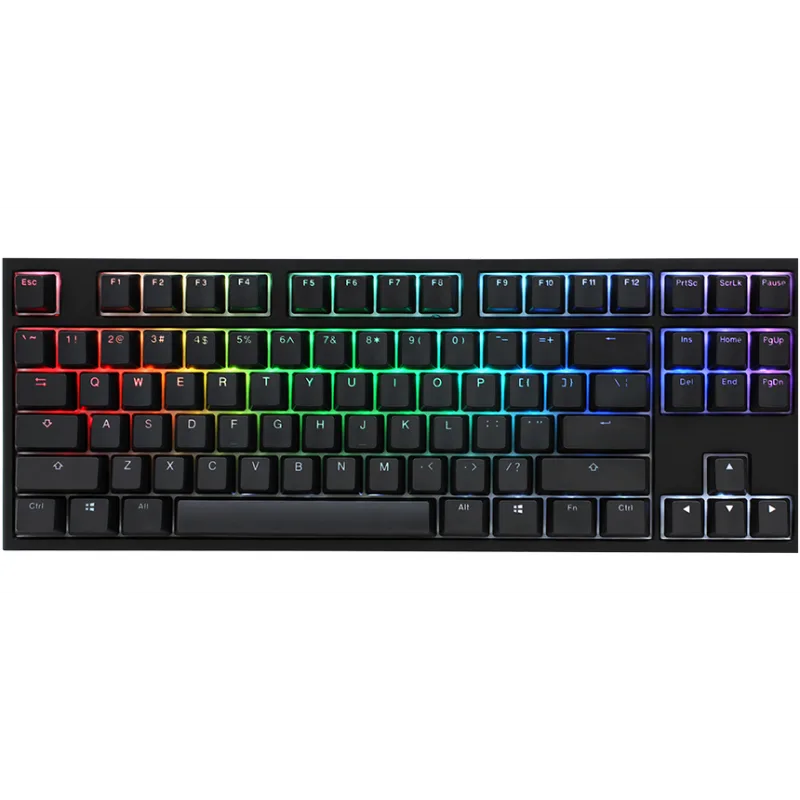 TECLADO GAMER DUCKY ONE 2 RGB TKL BLACK KAILH JADE SWITCH DOUBLE SHOT PBT MECANICO