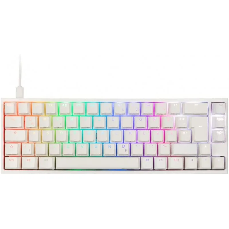 TECLADO GAMER DUCKY ONE 2 SF RGB WHITE SPEED ABS 65 MECANICO