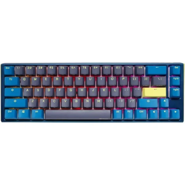 TECLADO MECANICO DUCKY ONE 3 DAYBREAK SF TECLAS AZULESVELOCIDAD INTERRUPTOR PLATEADO INGLES PBT DOBLE DISPARO SIN COSTURAS ESTUCHE SUPERIOR AZUL ESTUC