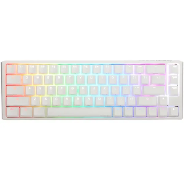 TECLADO MECANICO DUCKY ONE 3 SF TECLAS BLANCASINTERRUPTOR NEGRO INGLES PBT DOBLE DISPARO SIN COSTURAS ESTUCHE SUPERIOR BLANCO ESTUCHE INFERIOR BLANCO