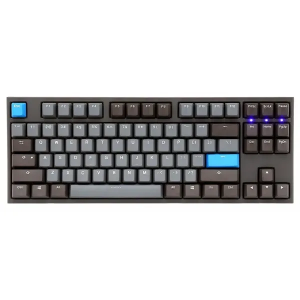 Teclado Mecanico Ducky One 2 TKL Skyline Teclas gris oscuro Interruptor rojo Ingles PBT Doble disparo sin costuras Estuche gris Sin LED