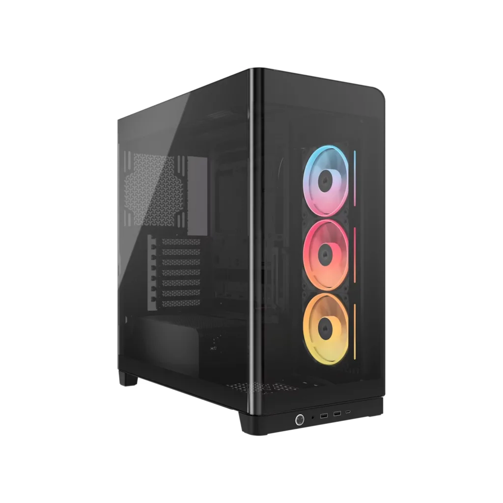 Gabinete CORSAIR FRAME 4500X LX-R RGB iCUE LINK Mid Tower de cristal panorámico Negro