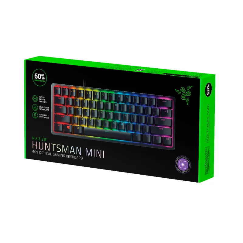 TECLADO GAMER RAZER HUNTSMAN MINI PURPLE-SWITCH CLICKY ESPAÑOL