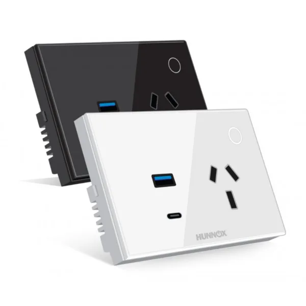 TOMACORRIENTE+USB A+USB C HUNNOX SMART TACTIL BLANCO