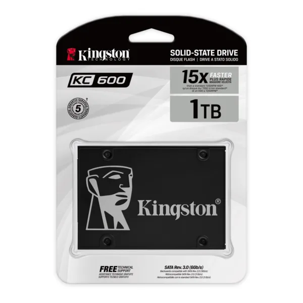Disco Interno SSD KINGSTON KC600 1024GB 2.5" SATA 3.0 550MB/s