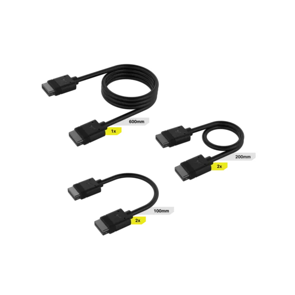 Cable CORSAIR iCUE LINK Kit x5 conector derecho negro