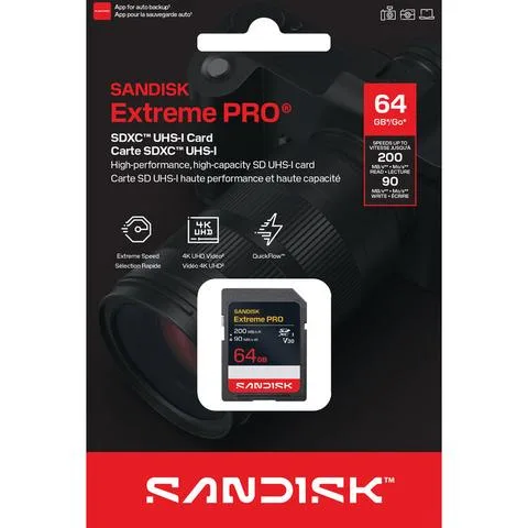 Tarjeta de Memoria SD SanDisk 64GB UHS-I Extreme Pro