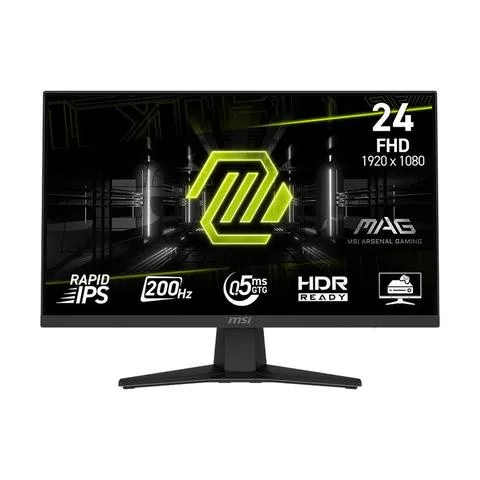 Monitor Gamer Msi 24" Mag 244F Fhd Rapid Ips 200Hz 0.5Ms Flat 1Xhdmi + 1Xdp