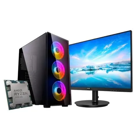 Pc Ecovision AMD Ryzen 7 8700G + 16Gb + 480Gb + Monitor 24