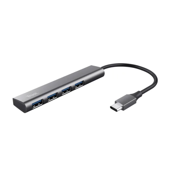 TRUST HALYX HUB USB-C A PUERTOS USB-A 3.2 GEN1 ALUMINIO
