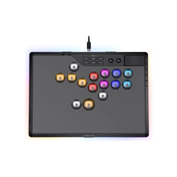 Controlador de juegos CORSAIR Novablade Pro Wireless Hall Effect Leverless Controller RGB LED MGX v2 Negro